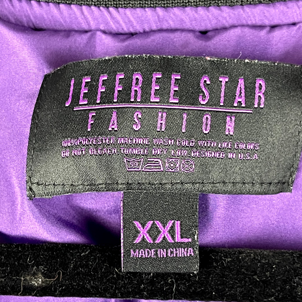 Jeffree Star Bomber Jacket Mens XXL 2XL Blood Lust Full Zip Satin Embroidery - Picture 6 of 14